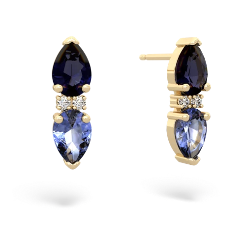 sapphire-tanzanite bowtie earrings