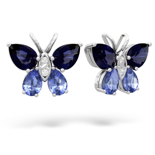 sapphire-tanzanite butterfly earrings