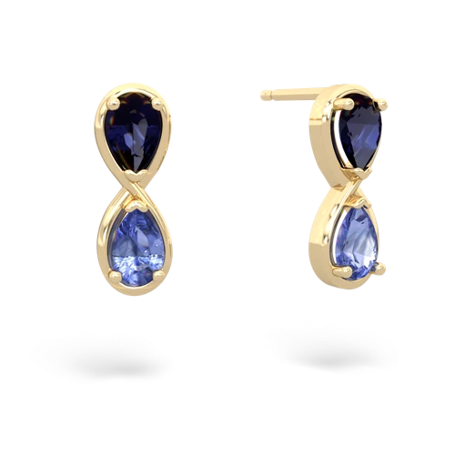 sapphire-tanzanite infinity earrings