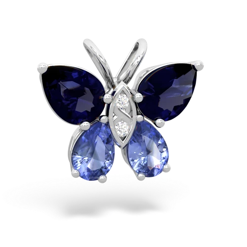 sapphire-tanzanite butterfly pendant