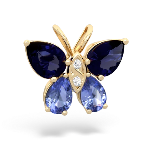 sapphire-tanzanite butterfly pendant