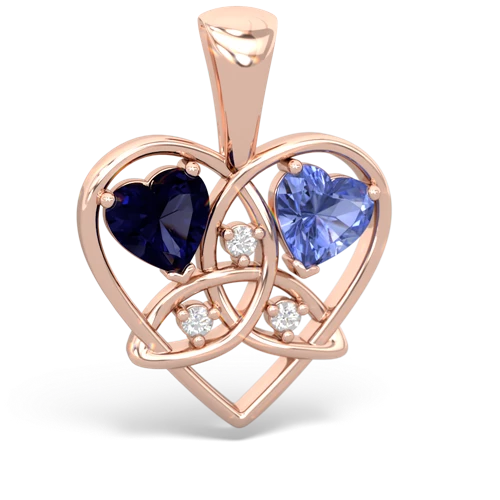 sapphire-tanzanite celtic heart pendant