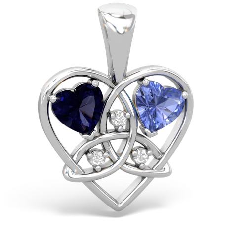 sapphire-tanzanite celtic heart pendant