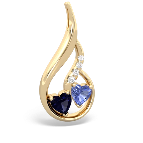 sapphire-tanzanite keepsake swirl pendant