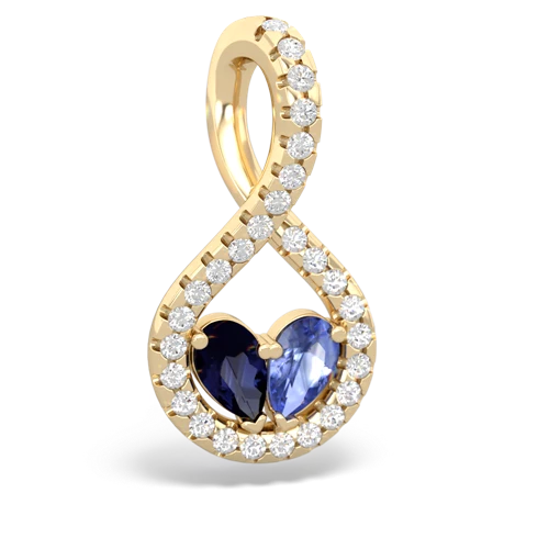 Sapphire Genuine Sapphire with Genuine Tanzanite PavÃ© Twist pendant Pendant