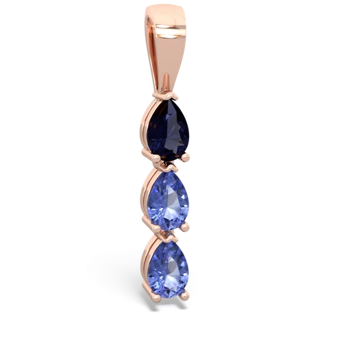 Sapphire Genuine Sapphire with Genuine Tanzanite and Genuine Pink Tourmaline Three Stone pendant Pendant