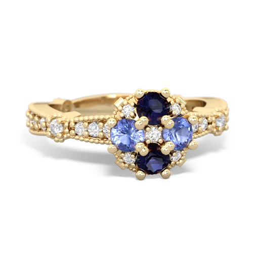 sapphire-tanzanite art deco engagement ring