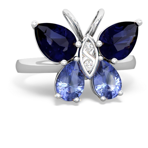 sapphire-tanzanite butterfly ring