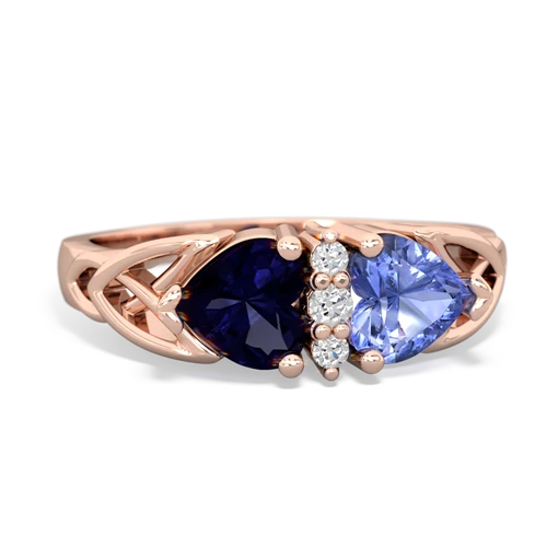 sapphire-tanzanite celtic ring