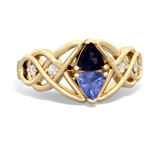 sapphire-tanzanite celtic knot ring