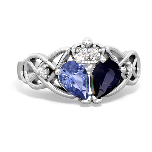 sapphire-tanzanite claddagh ring