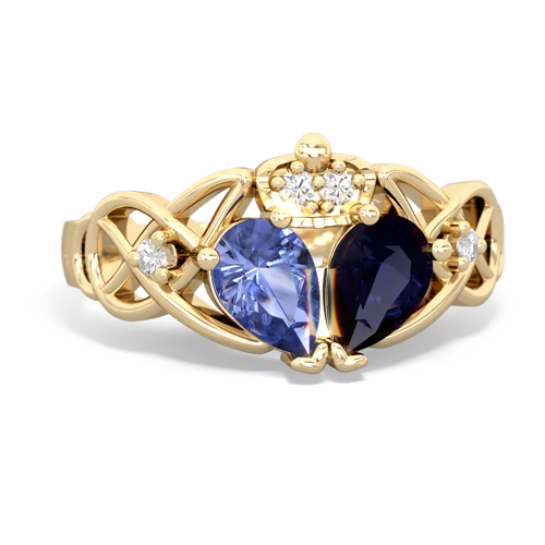 sapphire-tanzanite claddagh ring