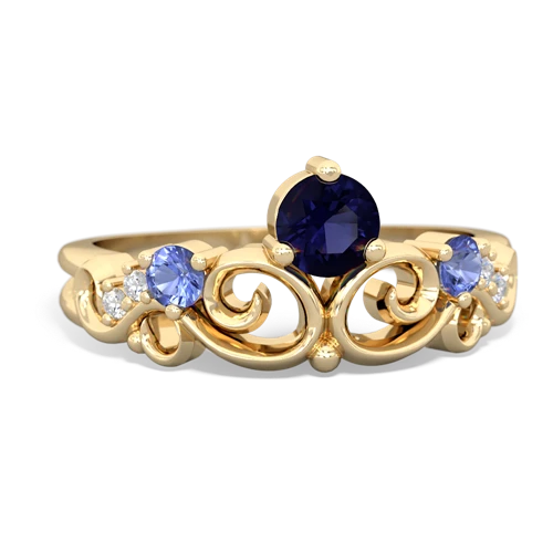 sapphire-tanzanite crown keepsake ring