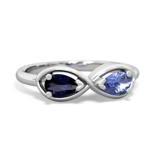 sapphire-tanzanite infinity ring