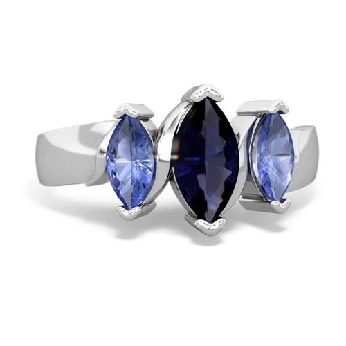 sapphire-tanzanite keepsake ring