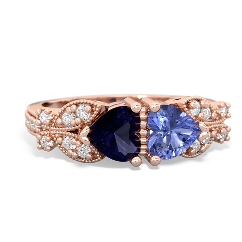 sapphire-tanzanite keepsake butterfly ring