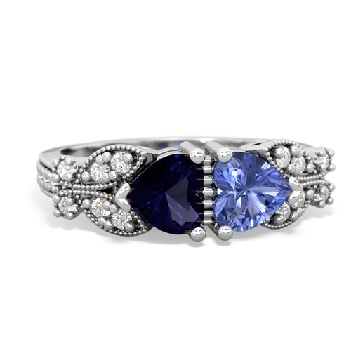 sapphire-tanzanite keepsake butterfly ring