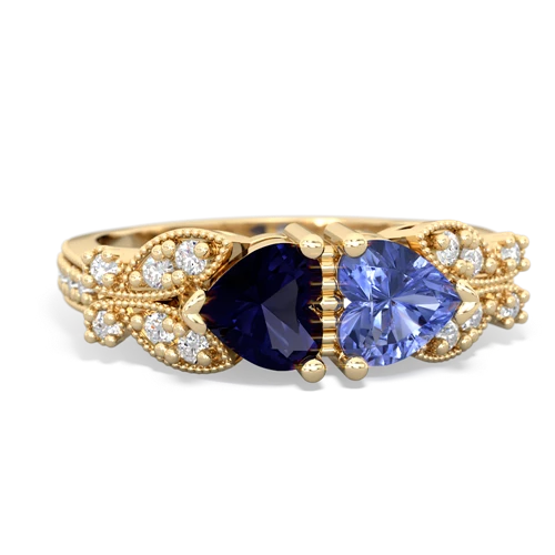 sapphire-tanzanite keepsake butterfly ring