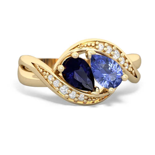 sapphire-tanzanite keepsake curls ring