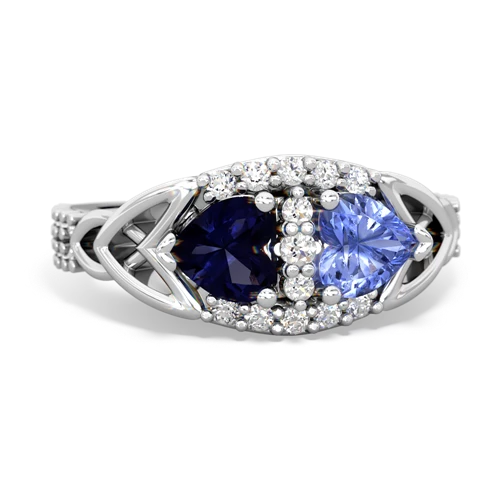 sapphire-tanzanite keepsake engagement ring