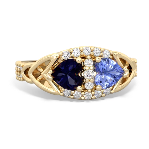 sapphire-tanzanite keepsake engagement ring