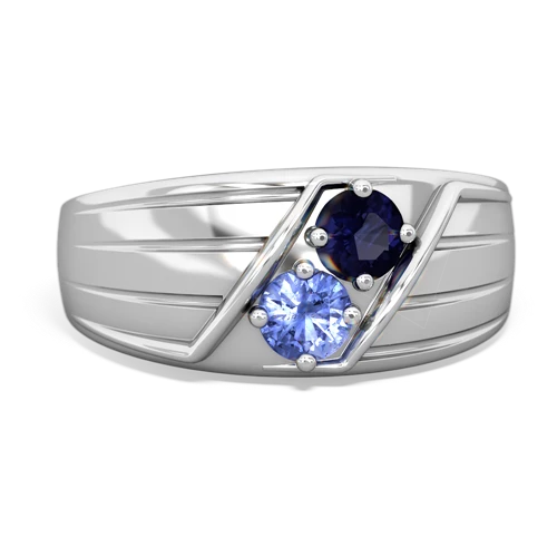 sapphire-tanzanite mens ring