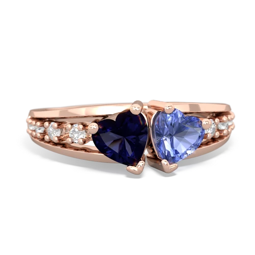 sapphire-tanzanite modern ring