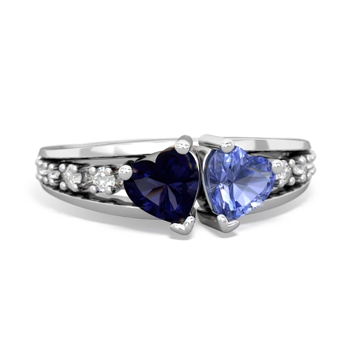 sapphire-tanzanite modern ring