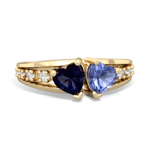 sapphire-tanzanite modern ring