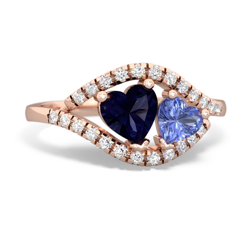 sapphire-tanzanite mother child ring