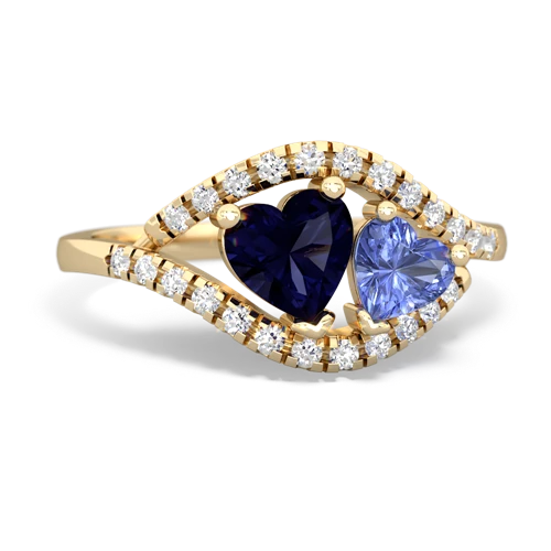 sapphire-tanzanite mother child ring