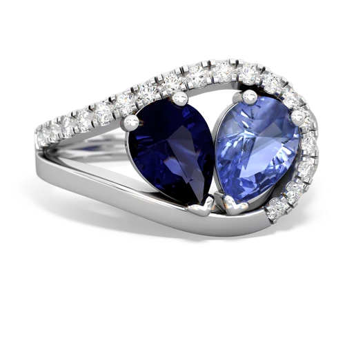 sapphire-tanzanite pave heart ring