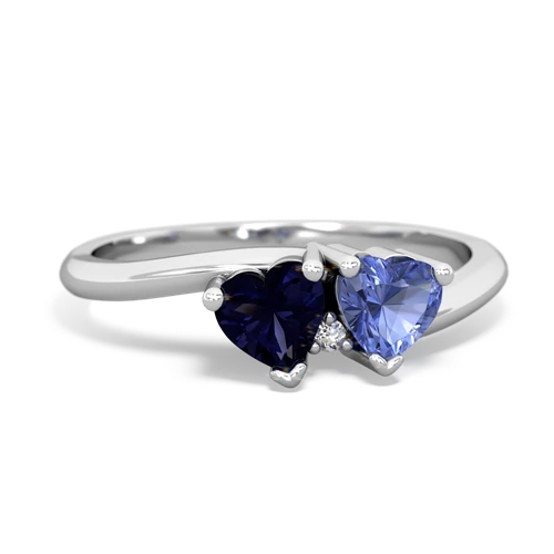 sapphire-tanzanite sweethearts promise ring