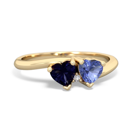 sapphire-tanzanite sweethearts promise ring