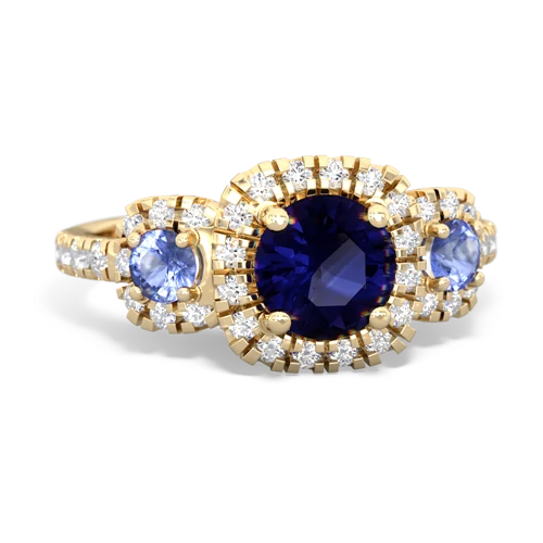 sapphire-tanzanite three stone regal ring