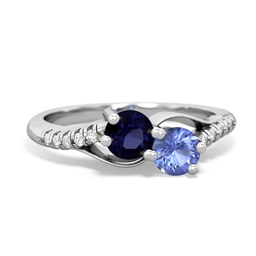 sapphire-tanzanite two stone infinity ring