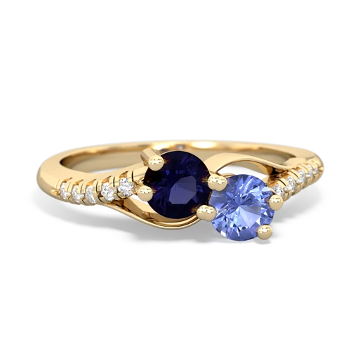 sapphire-tanzanite two stone infinity ring