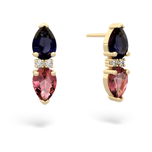 sapphire-tourmaline bowtie earrings