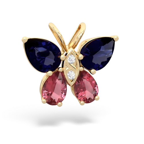 sapphire-tourmaline butterfly pendant