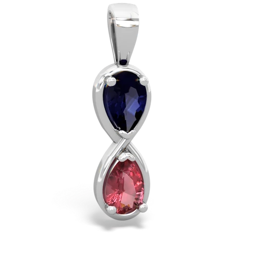 sapphire-tourmaline infinity pendant