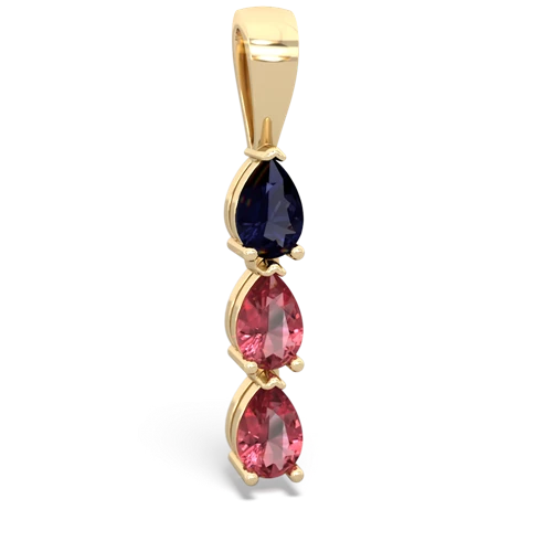 sapphire-tourmaline three stone pendant