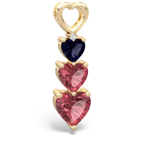 Sapphire Genuine Sapphire with Genuine Pink Tourmaline and Genuine Black Onyx Past Present Future pendant Pendant