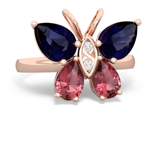 sapphire-tourmaline butterfly ring