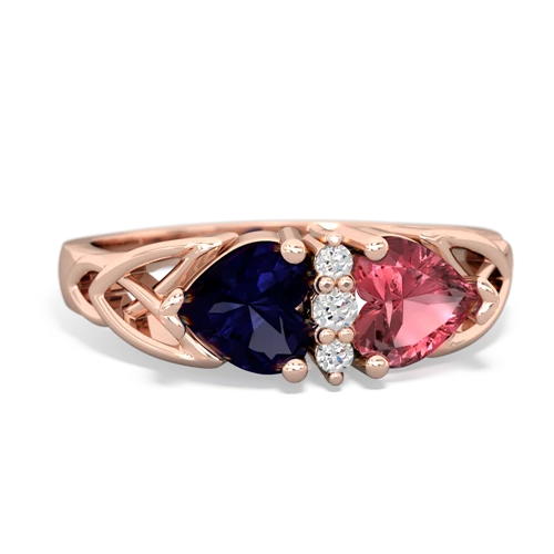 sapphire-tourmaline celtic ring