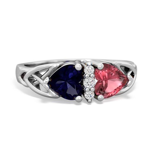 sapphire-tourmaline celtic ring