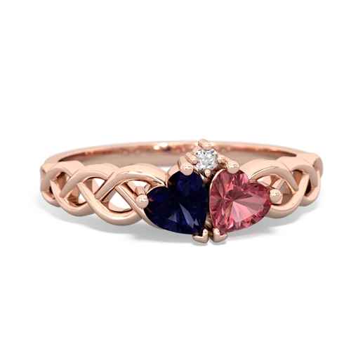 sapphire-tourmaline celtic braid ring