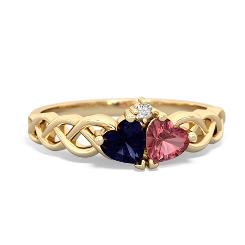 sapphire-tourmaline celtic braid ring