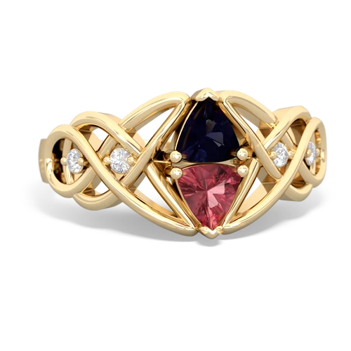 sapphire-tourmaline celtic knot ring