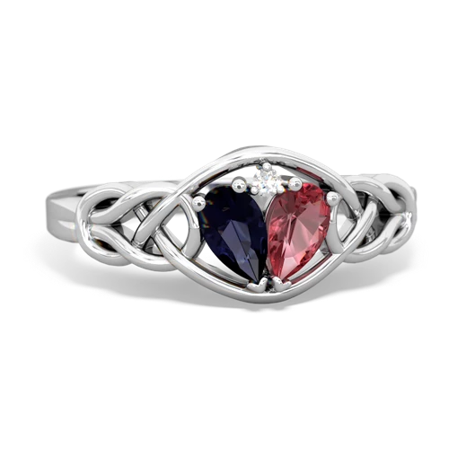 sapphire-tourmaline celtic knot ring