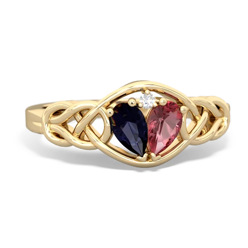 sapphire-tourmaline celtic knot ring